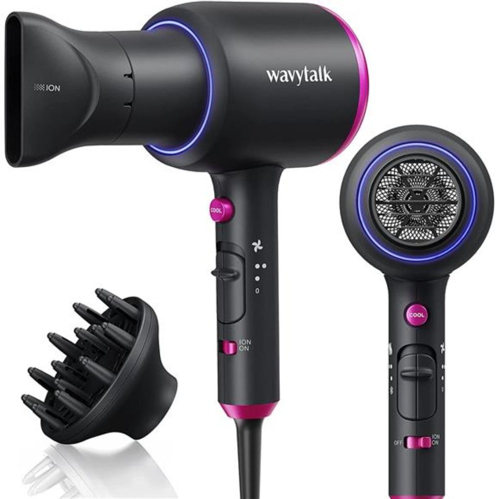 Professional Hair Dryer with Diffuser, 1875W Blow Dryer Ionic Hair Dryer